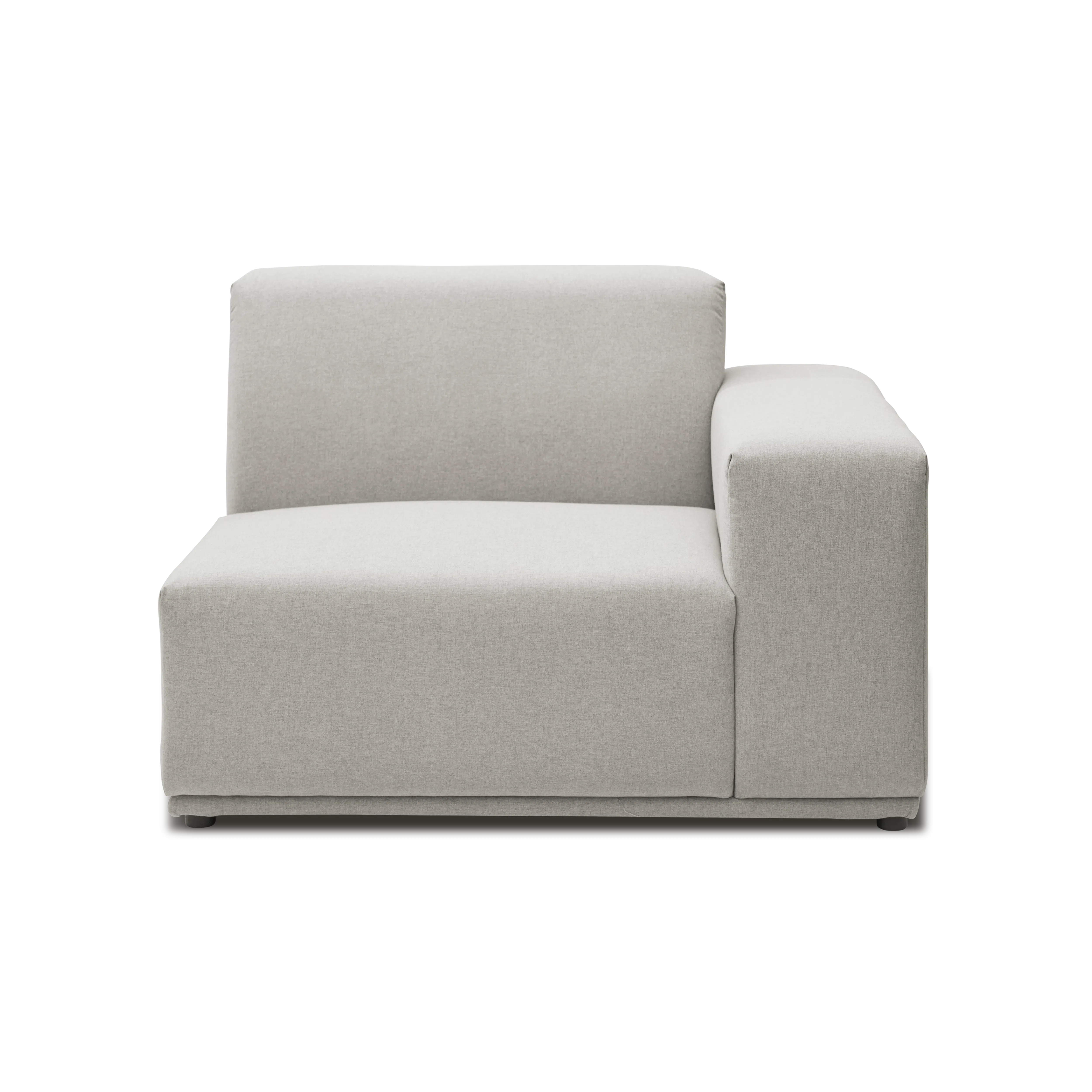 Milan Right Arm Unit - Ivory (Fabric) - 17 - Modern minimalist sofa, light gray fabric, sleek design, comfortable seating