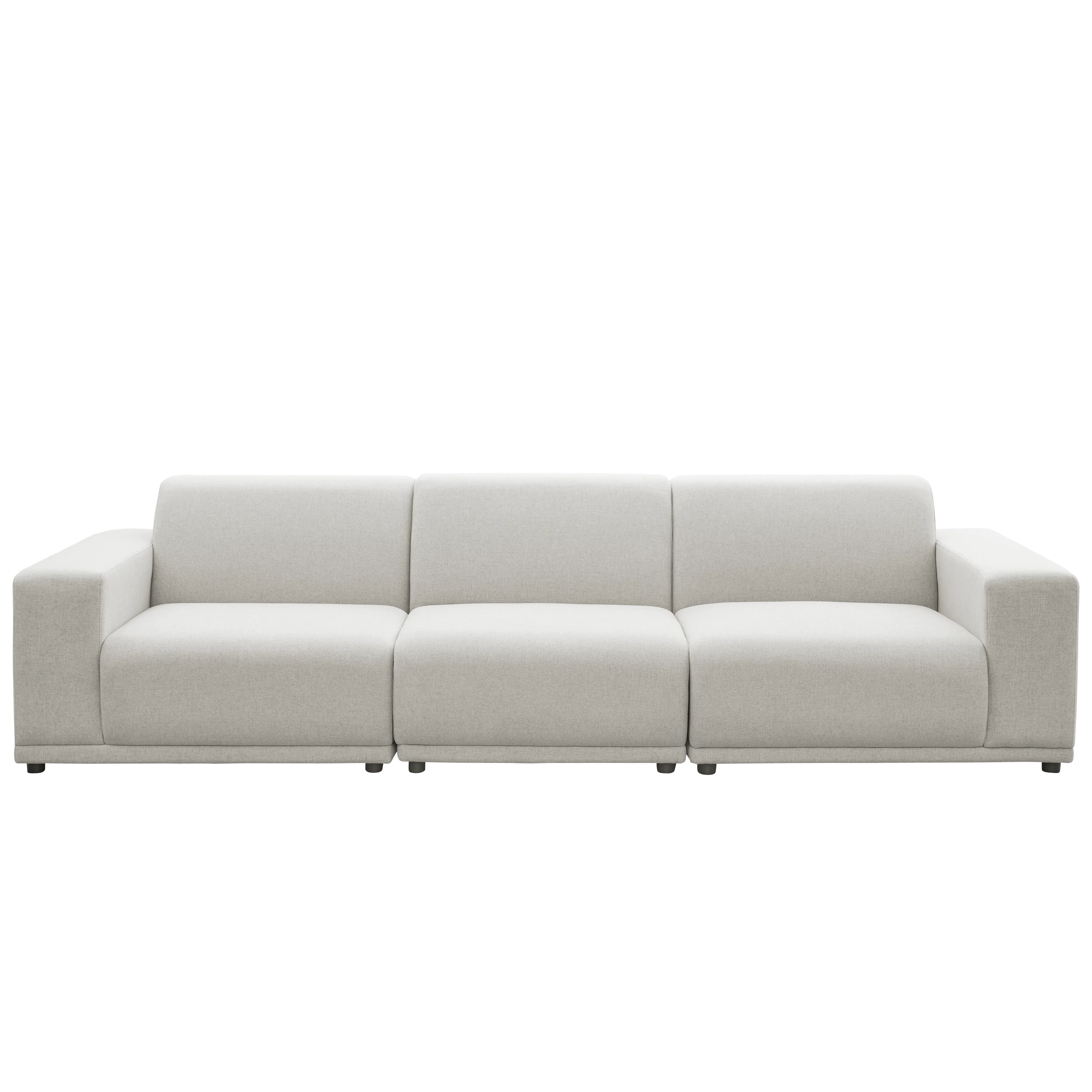 Milan Right Arm Unit - Ivory (Fabric) - 16 - Modern minimalist sofa, light gray fabric, sleek design, comfortable seating