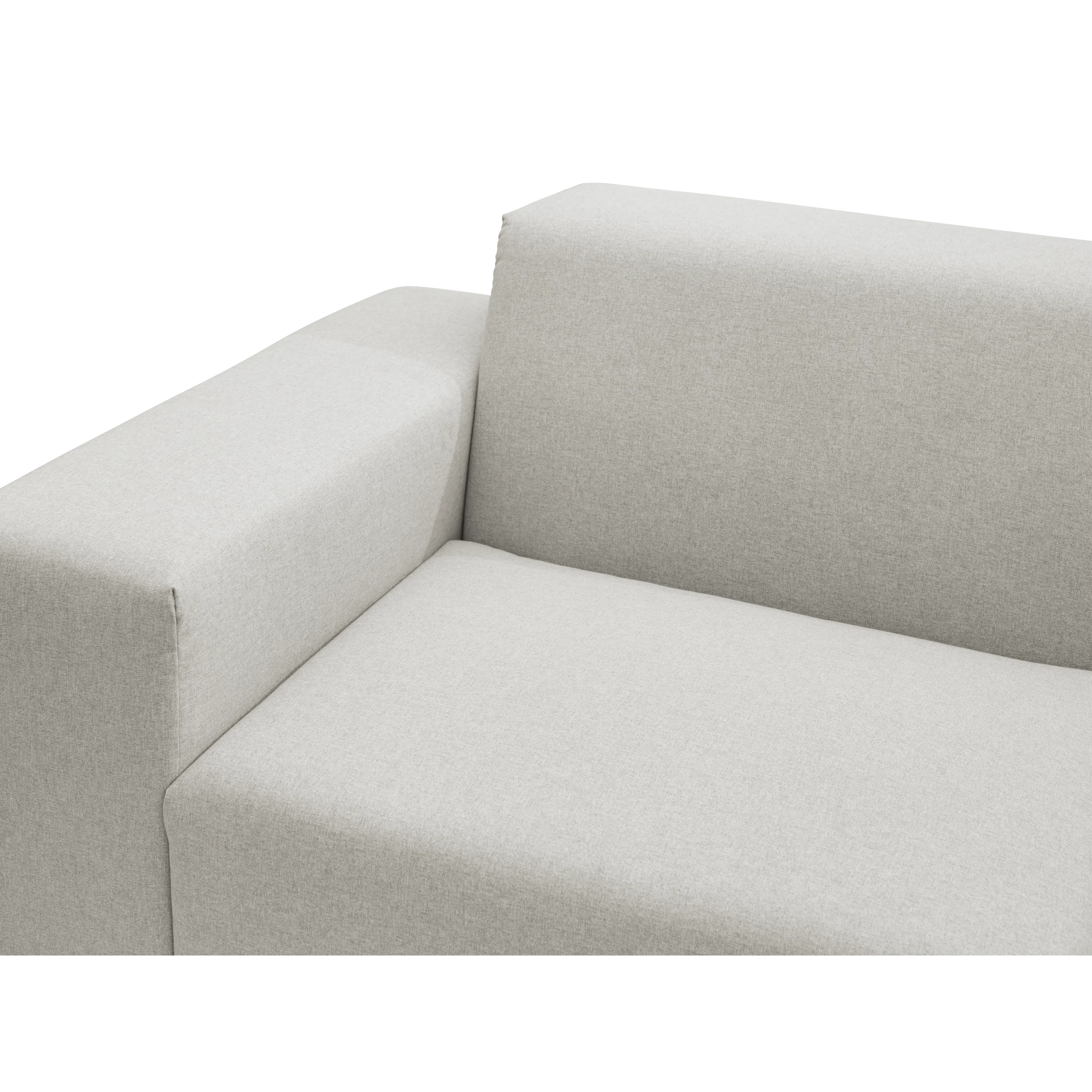 Milan Right Arm Unit - Ivory (Fabric) - 13 - Modern minimalist sofa, light gray fabric, clean lines, comfortable seating