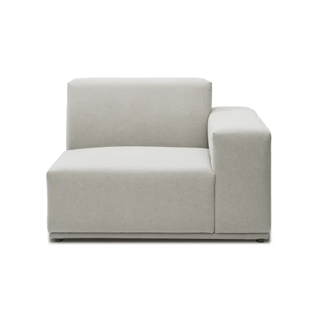 Milan 3 Seater Extended Sofa - Ivory (Fabric) - 3 - Modern minimalist sofa, light gray fabric, sleek design, comfortable