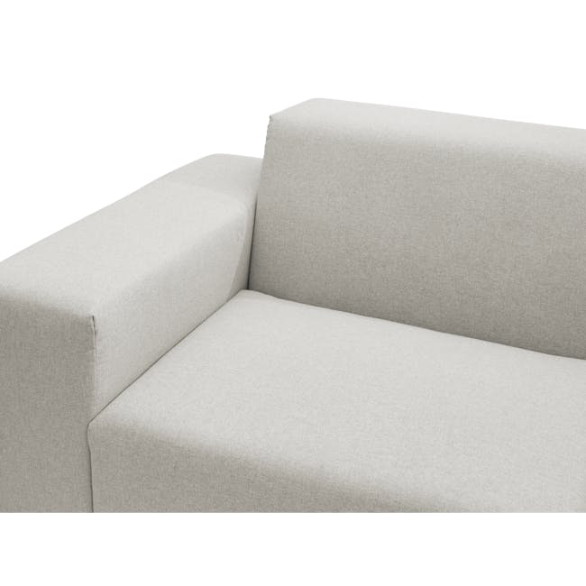 Milan 3 Seater Sofa - Ivory (Fabric) - 7 - Modern minimalist sofa, light gray fabric, clean lines, comfortable seating