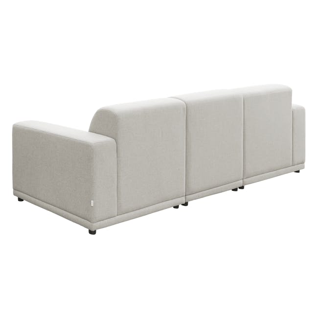 Milan 3 Seater Sofa with Ottoman - Ivory (Fabric) - 10