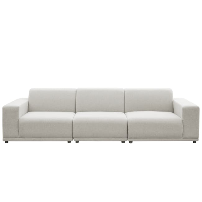 Milan 3 Seater Sofa with Ottoman - Ivory (Fabric) - 17