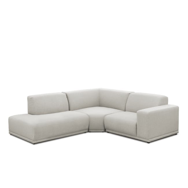 Milan 3 Seater Sofa with Ottoman - Ivory (Fabric) - 5