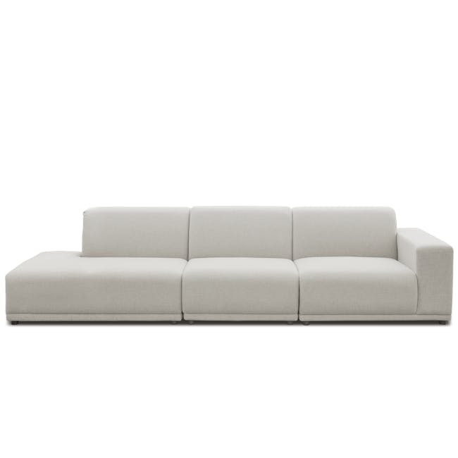 Milan 3 Seater Sofa with Ottoman - Ivory (Fabric) - 6