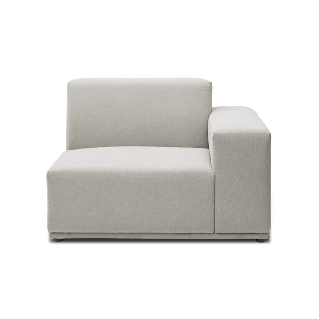 Milan 4 Seater Sofa with Ottoman - Ivory (Fabric) - 3 - Modern minimalist sofa, light gray fabric, sleek design, comfortable
