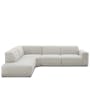Milan 4 Seater Sofa with Ottoman - Ivory (Fabric) - 11