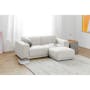 Milan 4 Seater Sofa with Ottoman - Ivory (Fabric) - 3
