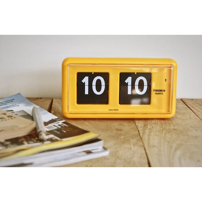 TWEMCO Table Clock - Yellow - 2