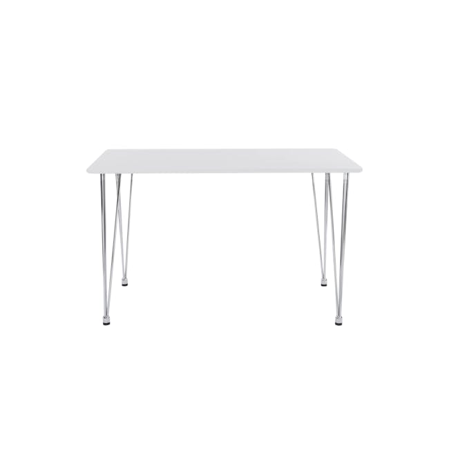 Mizell Dining Table 1.2m in White with 4 Mizell Chairs in Oak - 3