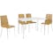 Mizell Dining Table 1.2m in White with 4 Mizell Chairs in Oak - 2