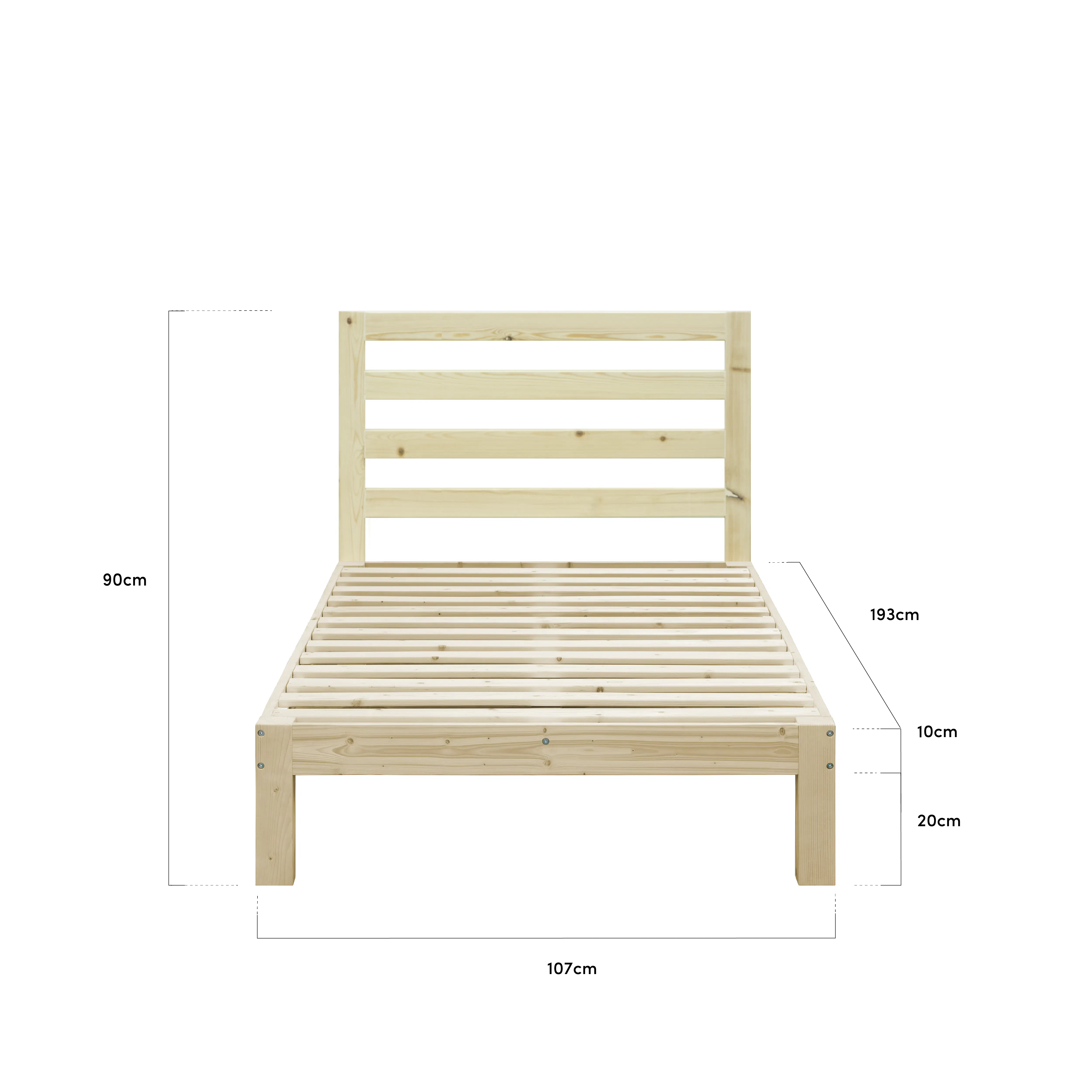 Katana Super Single Wooden Headboard Bed - 7