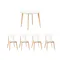 Harold Round Dining Table 1.05m with 4 Harold Dining Chairs in Natural, White