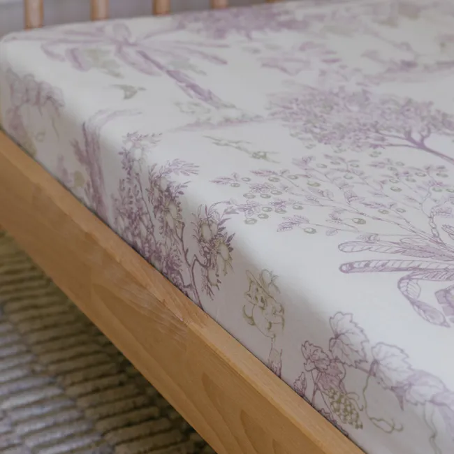House of Holly Bamboo Crib Sheet - Fruit Toile (Grape) - 2