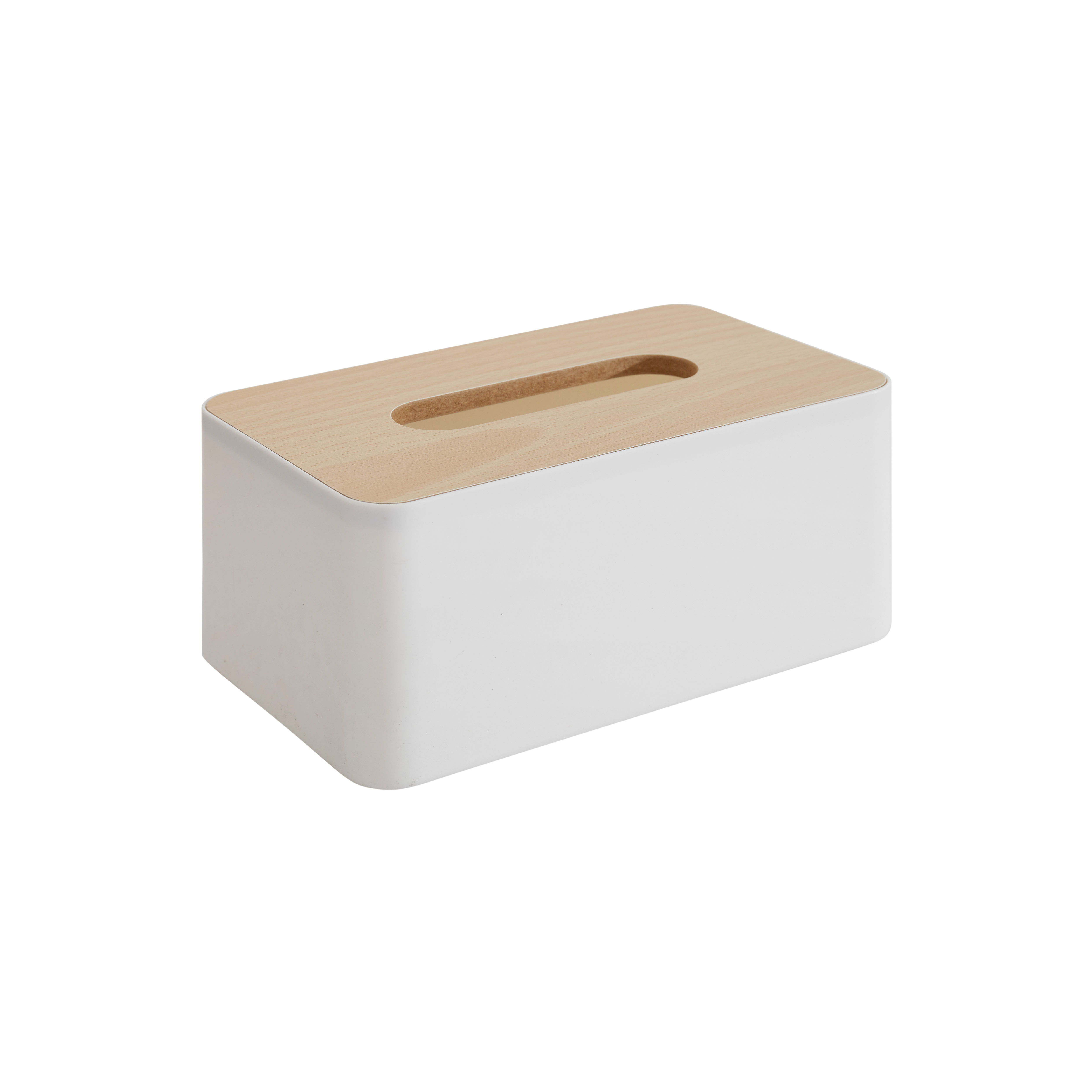 Wooden Tissue Box - White