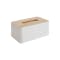 Wooden Tissue Box - White