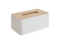 Wooden Tissue Box - White