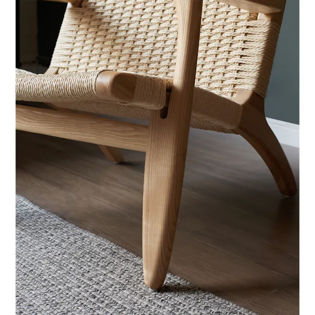 Gretta Rattan Lounge Chair - Natural - 4 - Wicker chair, wooden frame, woven texture, natural wood, light brown finish