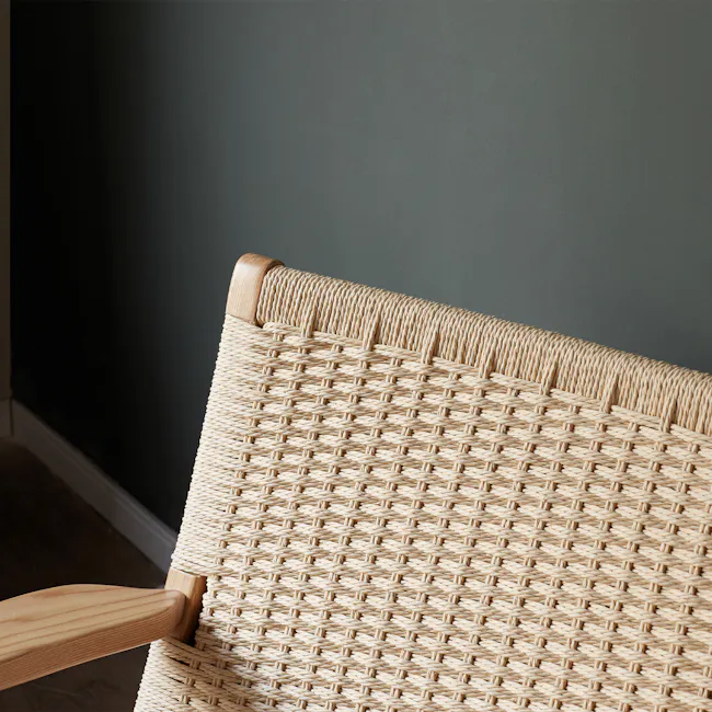 Gretta Rattan Lounge Chair - Natural - 5 - Wicker chair, textured fabric, woven design, light wood finish, natural grain