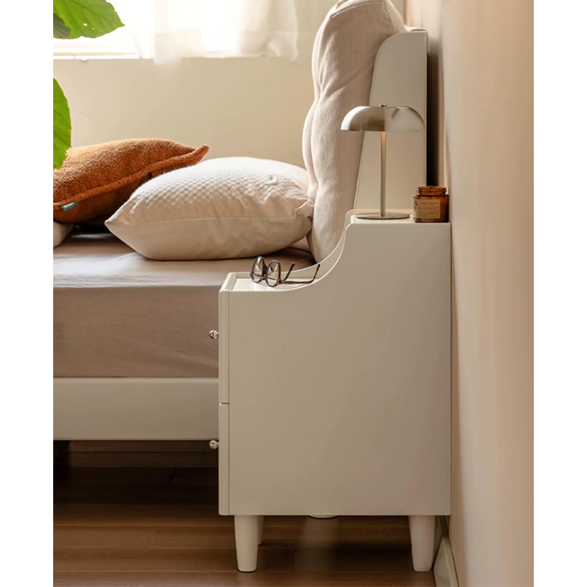 Venie Narrow Bedside Table 0.3m - White - 13