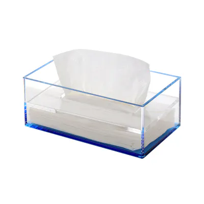 Amiee Acrylic Tissue Box - Cobalt Blue