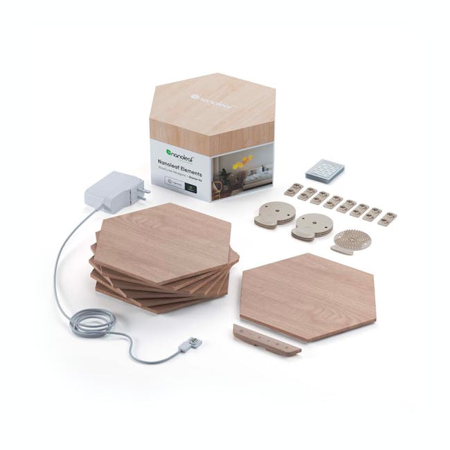 Nanoleaf Elements Wood Look Smarter Kit (7 Panels) - 0