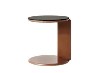 Blair Round Side Table - Walnut, Black (Sintered Stone)