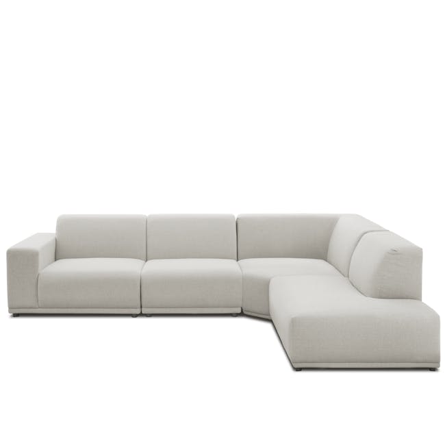 Milan 4 Seater Corner Extended Sofa - Ivory (Fabric) - 0