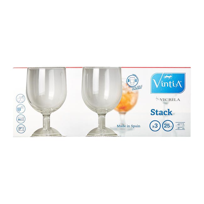 Stackable Wine Glass 25cl (Set of 3) - 1