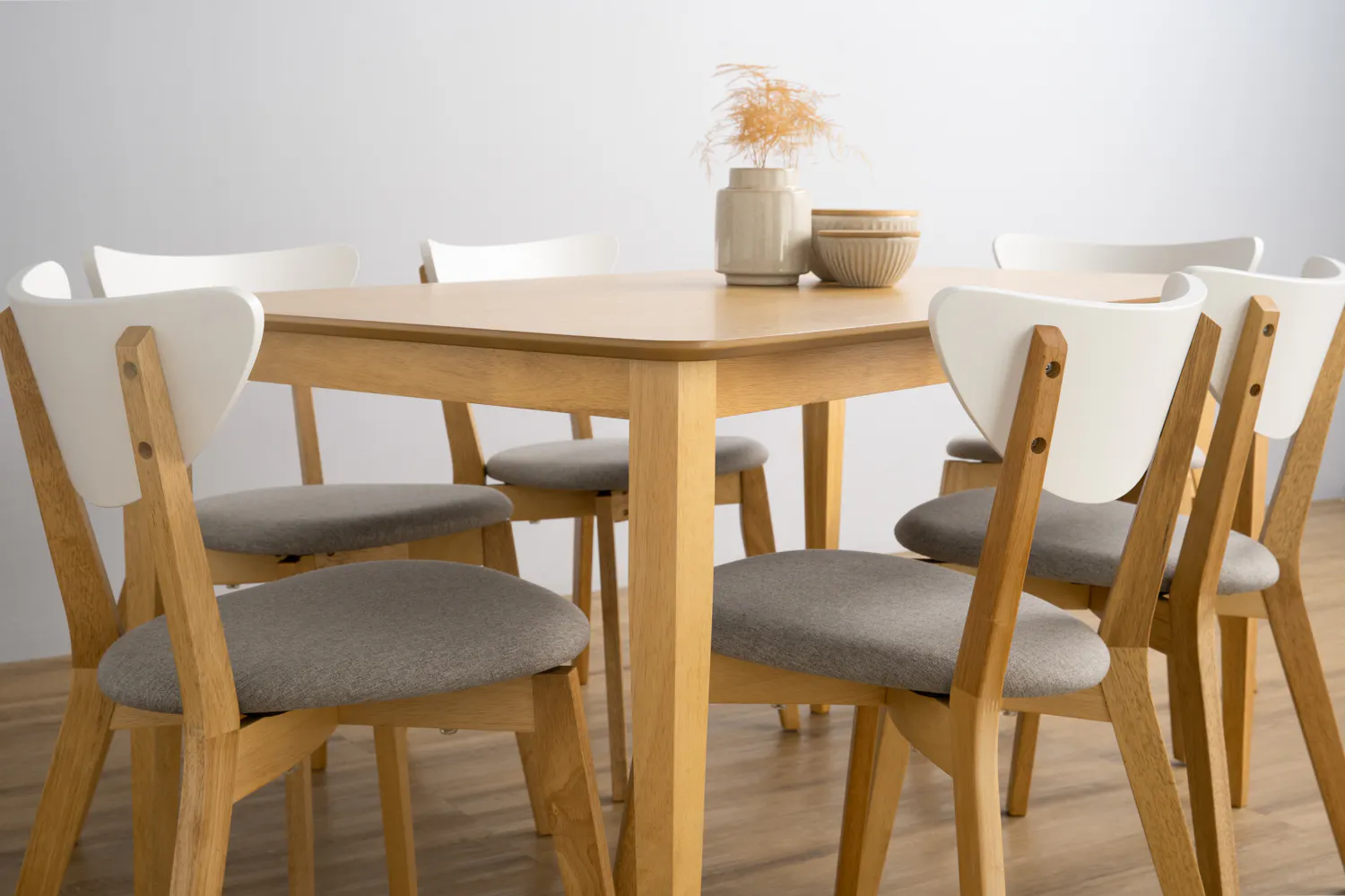 (As-is) Charmant Dining Table 1.1m - Natural, White - 3 - 11