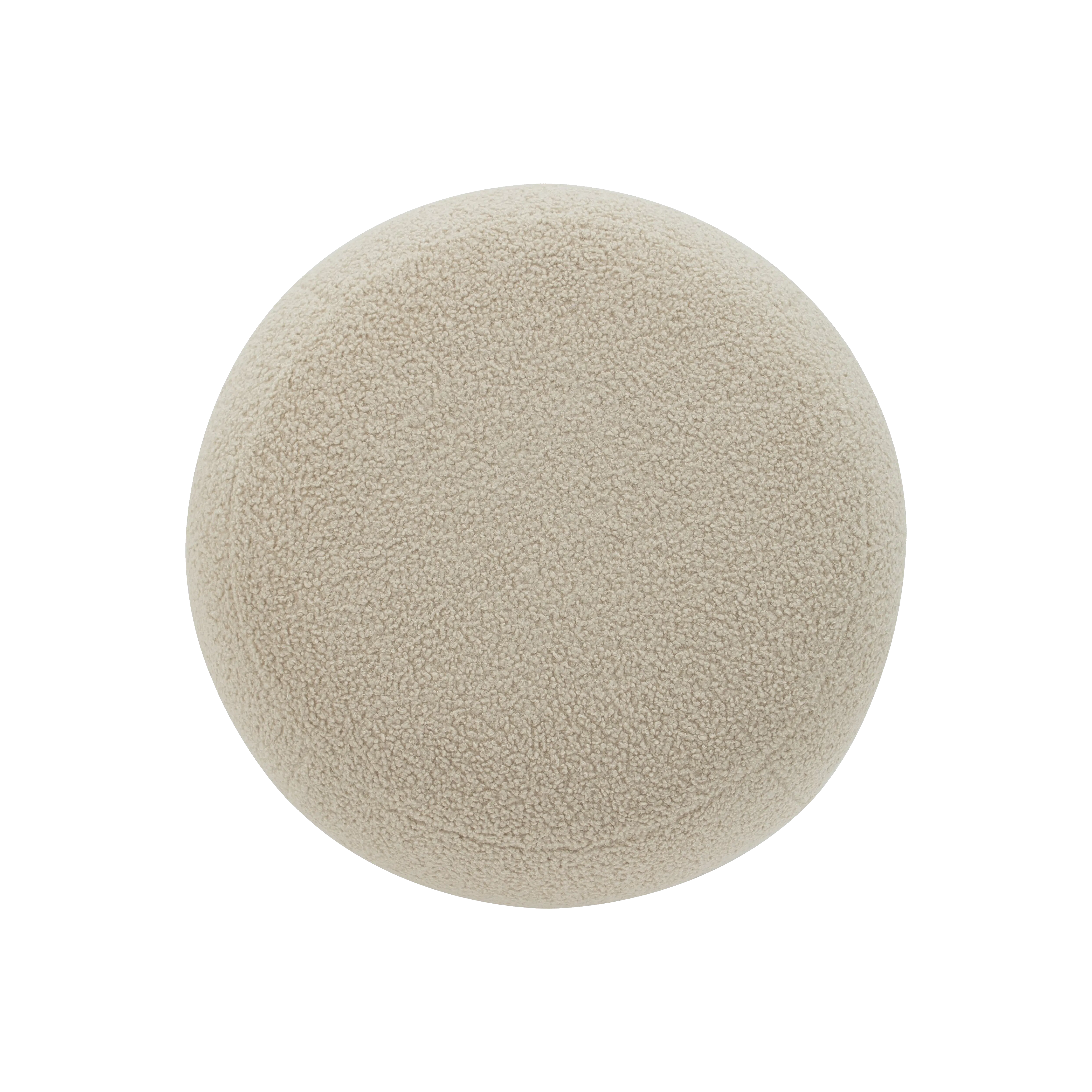 Leila Ottoman - Brown Beige - 9 - Creamy beige, round, textured, plush, soft, fluffy, comfortable, cozy, inviting