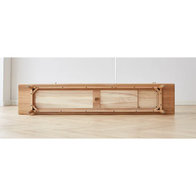 Aster TV Console 2m - Oak (Sintered Stone) - 10 - Wooden frame, minimalist design, rectangular shape, light wood finish
