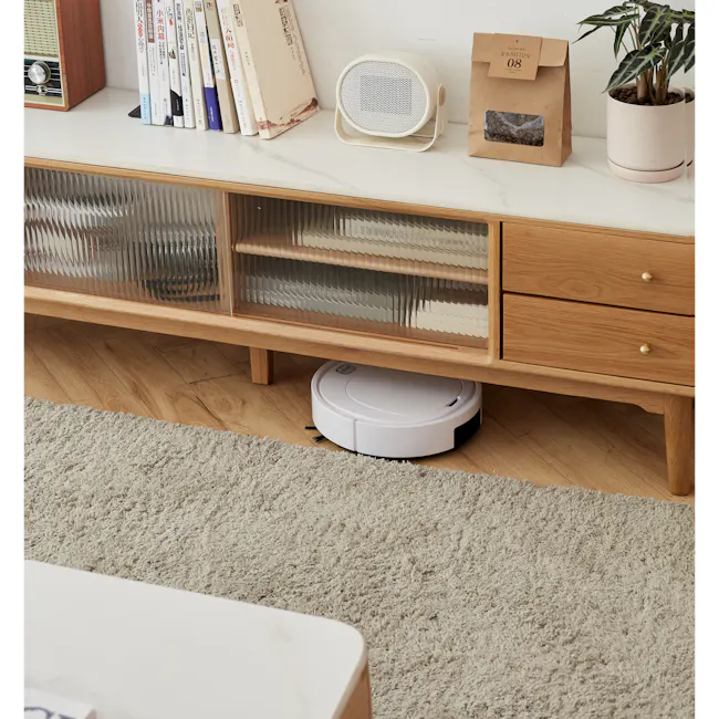 Aster TV Console 2m - Oak (Sintered Stone) - 13 - smart home, modern living room, minimalist decor, wooden furniture, white