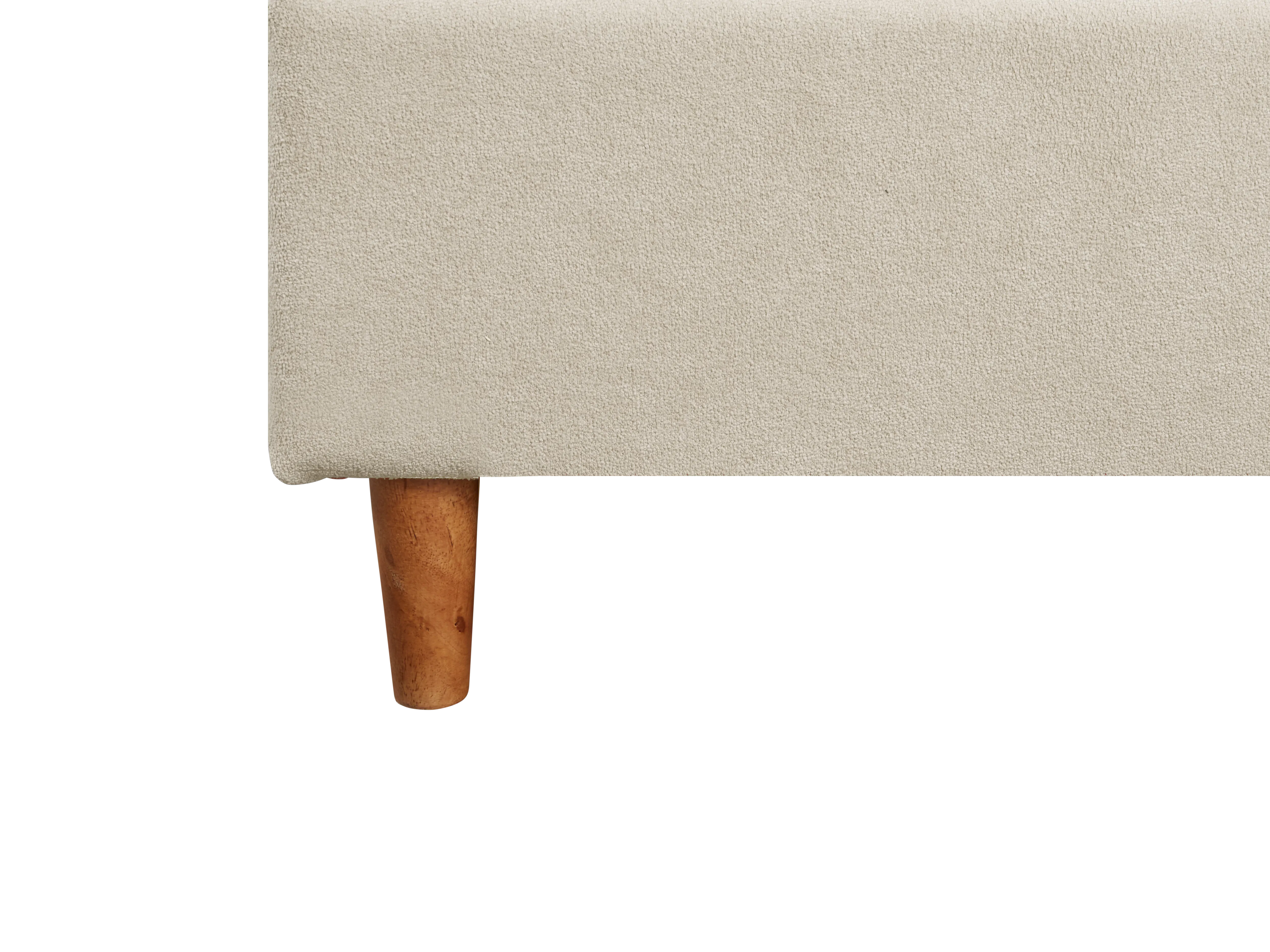 Aspen Super Single Bed - Acru - 9 - Cream-colored textured carpet, wooden floor, beige carpet border, wooden floor edge