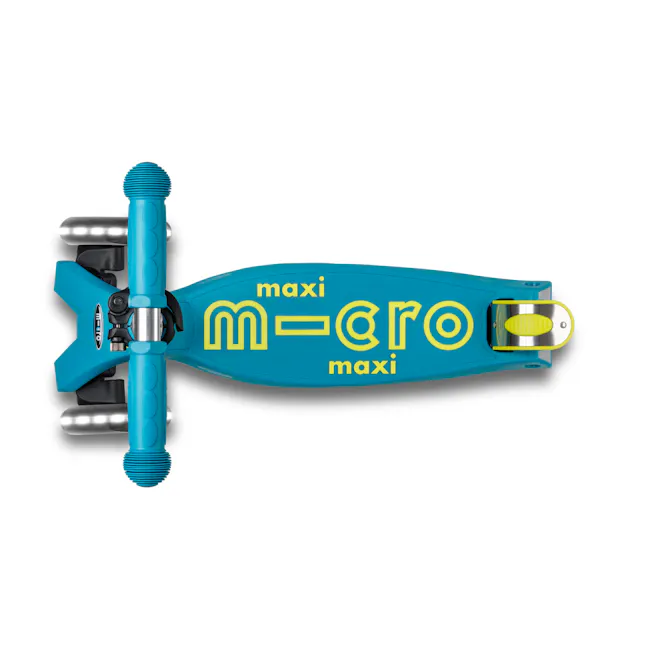 Micro Maxi Deluxe Foldable LED Scooter - Petrol Green (Age 5-12) - 5