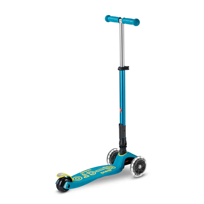Micro Maxi Deluxe Foldable LED Scooter - Petrol Green (Age 5-12) - 4