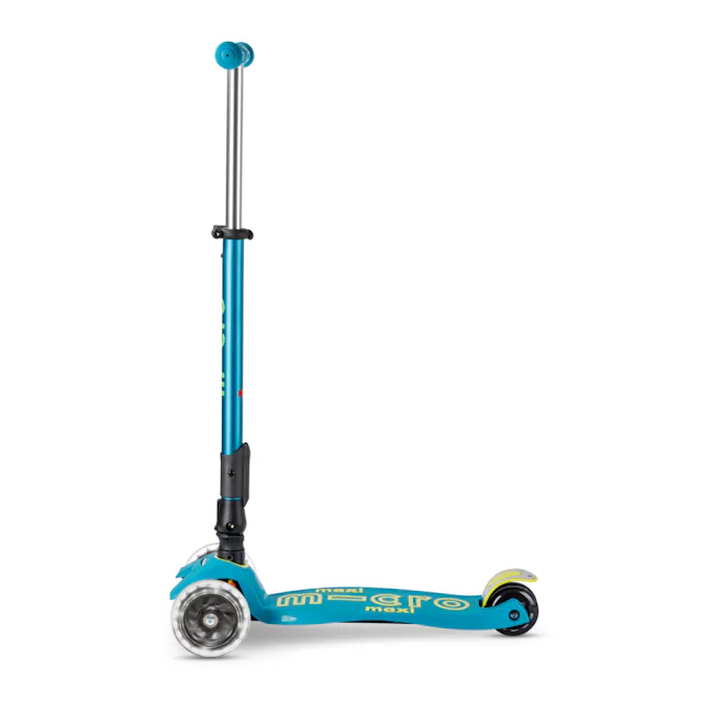 Micro Maxi Deluxe Foldable LED Scooter - Petrol Green (Age 5-12) - 3