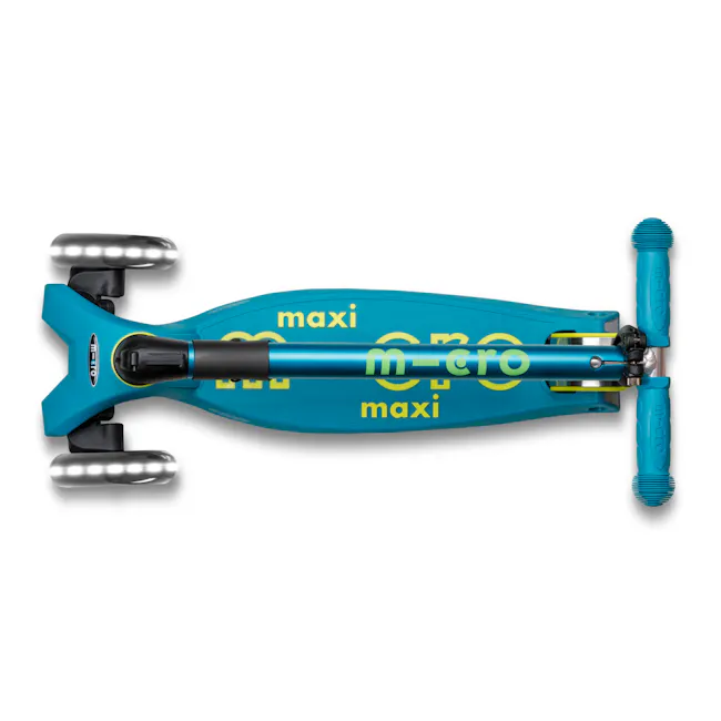 Micro Maxi Deluxe Foldable LED Scooter - Petrol Green (Age 5-12) - 7