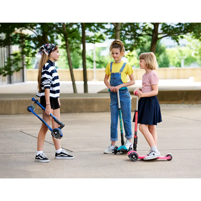 Micro Maxi Deluxe Foldable LED Scooter - Petrol Green (Age 5-12) - 2