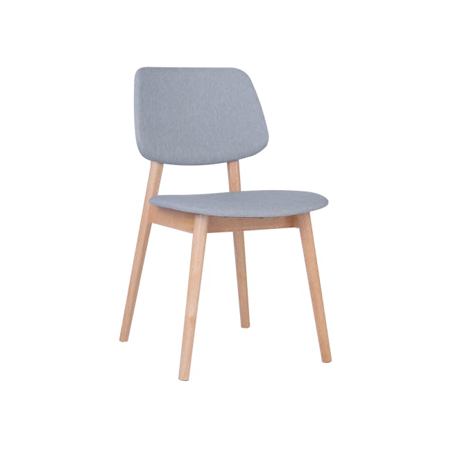 Riley Dining Chair with Cushioned Backrest - Oak, Light Grey - 4