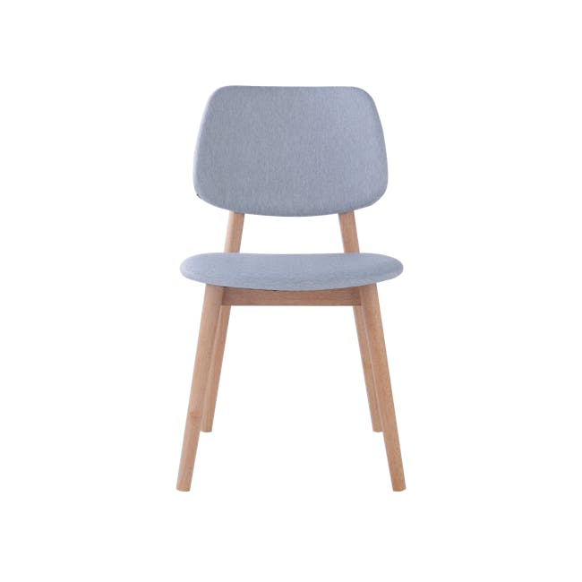 Riley Dining Chair with Cushioned Backrest - Oak, Light Grey - 1