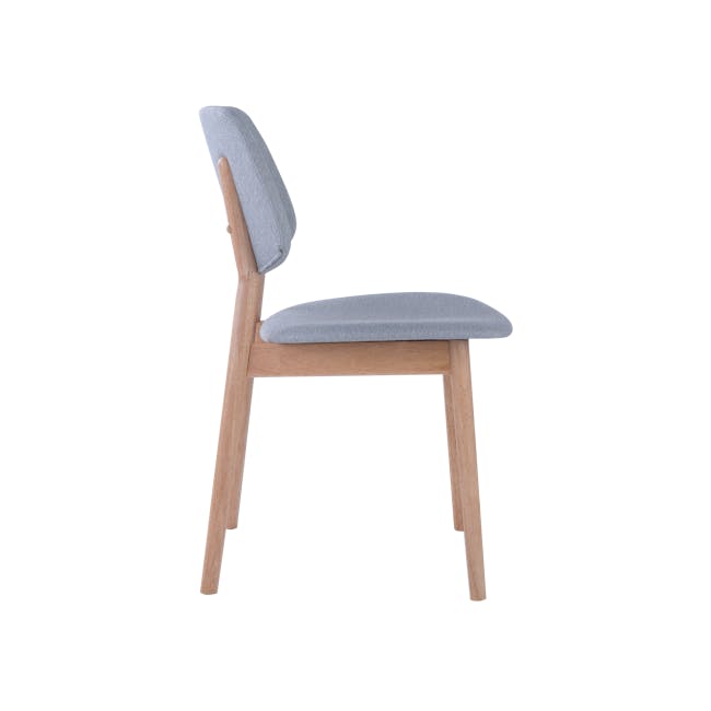 Riley Dining Chair with Cushioned Backrest - Oak, Light Grey - 3