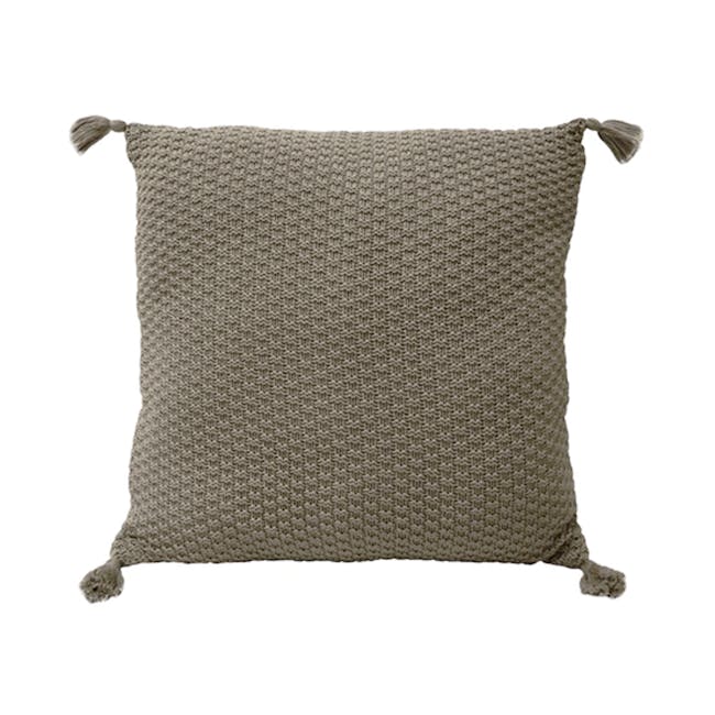Laura Knitted Cushion Cover - Taupe - 0