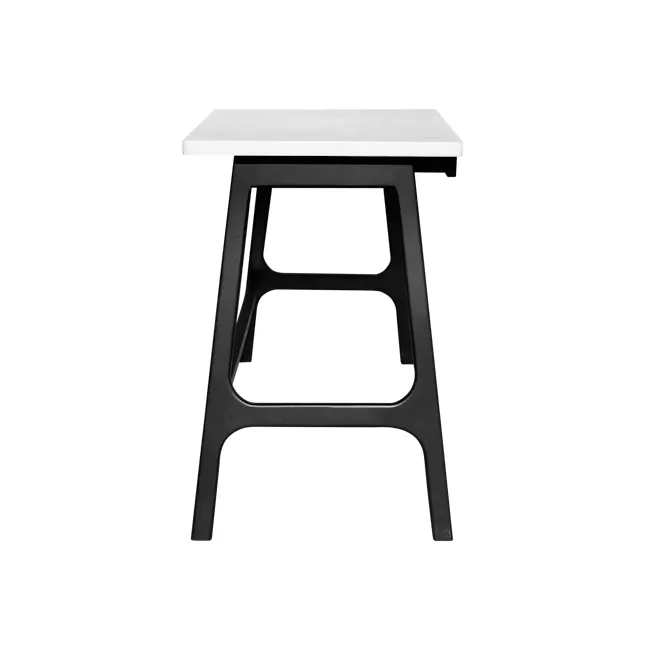 Morey Study Table 1.4m - Black, White, Black Ash - 7 - Sleek, modern table with minimalist design, Black and white contrast