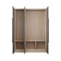 Lucca 3 Door Wardrobe 5 - Graphite Linen, Herringbone Oak - 0