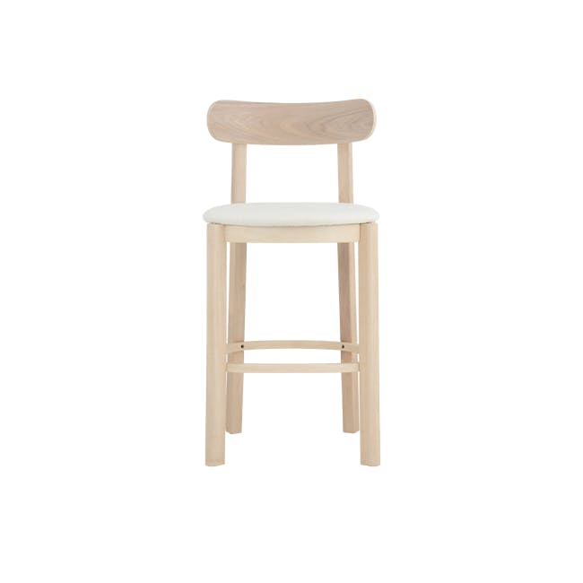 Claire Counter Chair - Cream White - 7 - Light wood chair, minimalist design, natural finish, simple structure, comfortable