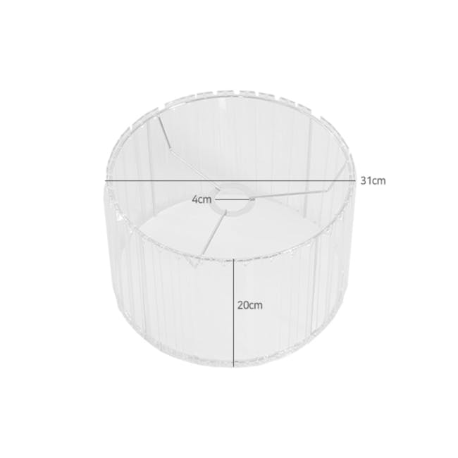 Acril Lampshade - 10 - Clear cylindrical container, 31 cm diameter, 20 cm height, 4 cm opening, transparent material, 3