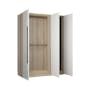 Lucca 3 Door Wardrobe 1 - Matte White, White Oak - 7