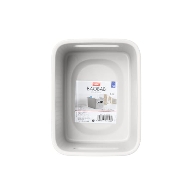 Tatay Organizer Storage Basket - White (4 Sizes) - 5L - 13 - TATAY Baobab Collection 5L plastic container, White plastic