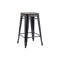 Bartel Counter Stool with Wooden Seat - Black, Walnut - 2